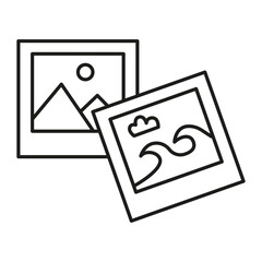 Pictures photography icon. Two photo frames. Image gallery Vector. Creative art symbol.
