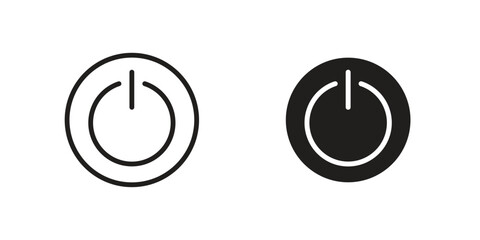 Button on off icon elements. doodle graphics icons.