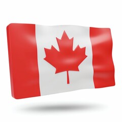 Canadian National Flag: A vibrant image of the Canadian flag, showcasing its iconic maple leaf emblem against a backdrop of patriotic colors and smooth fabric