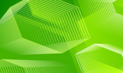 Dynamic Green Abstract Hexagonal Shapes Background Modern Geometric Technology Design