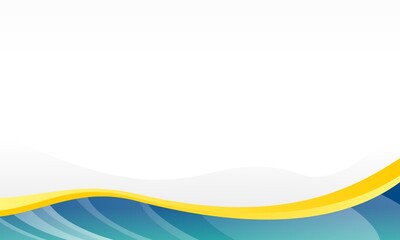 Dynamic Blue and Yellow Abstract Wave Border Background with Clean White Space