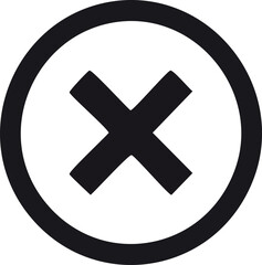 Obraz premium Close button x circle black white cross icon symbol vector