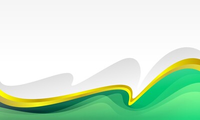 Modern Abstract Wave Border Background with Gold and Green Corporate Design