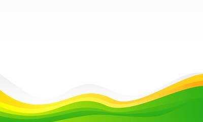 Dynamic Green and Yellow Abstract Wave Border Background with Vibrant Gradient