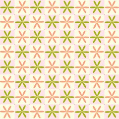 seamless pattern with green flowers