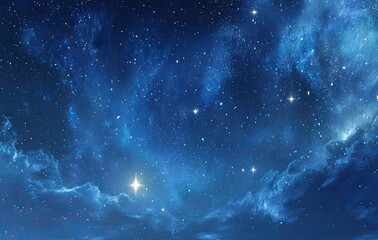 Naklejka premium Deep night sky, full of stars and nebulae. A vast expanse of space