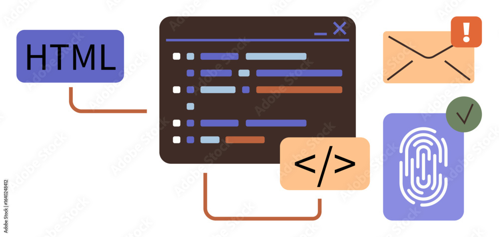 Poster code editor with syntax highlighting, fingerprint for security, email notification, html tag, coding