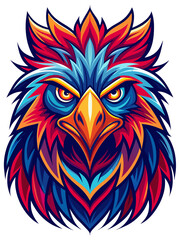 Vibrant Stylized Eagle Head Design T-Shirt (perfect pixel and transparent background for printing on t-shirt, mug and sticker)