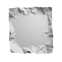 Obraz premium Crumpled silver foil with textured surface - isolated PNG with transparent background 