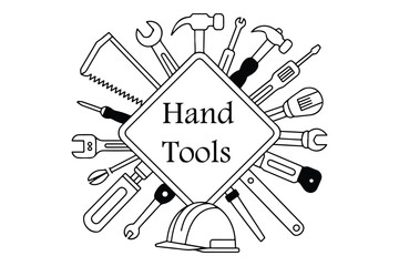 Hand Tools Black Silhouette Clipart