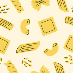 Cute pasta pattern background vector design