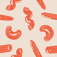 Cute pasta pattern background vector design
