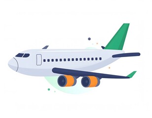 Airplane Vector Illustration Modern Airline Transportation, Journey, and Aviation Design Element for Travel Concepts & Modern Transportation