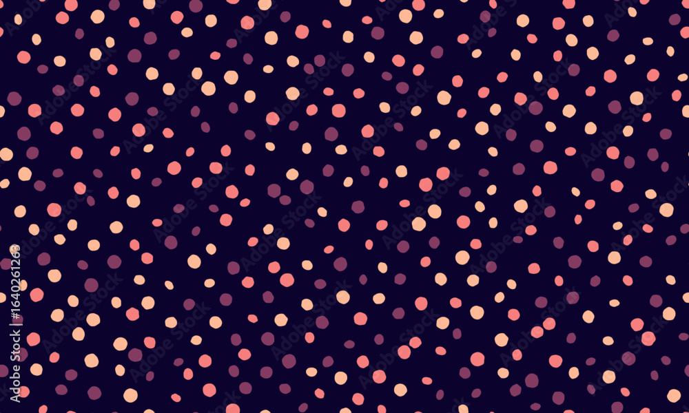 Poster delightful pastel polka dots scattered across a deep navy background. perfect for adding a touch of 