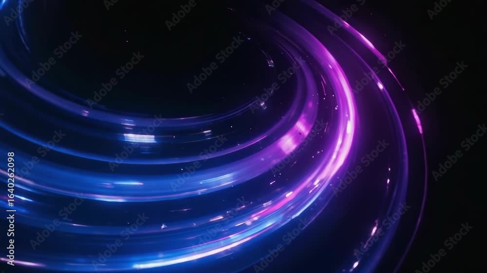 Poster bright neon swirls intertwine, forming a mesmerizing vortex of light and energy against a dark backd