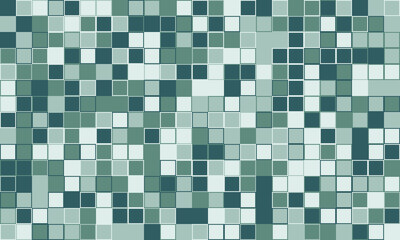 Abstract mosaic background of teal and white squares.  Perfect for website banners, presentations, or tech designs. Represents data, technology, or modern aesthetics.