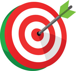 Bullseye target with arrow success and goal achievement vector