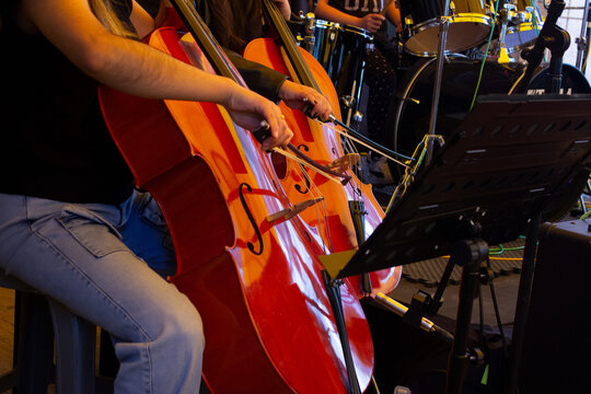 CLOSE UP CONCIERTO DE VIOLONCHELOS AL AIRE LIBRE