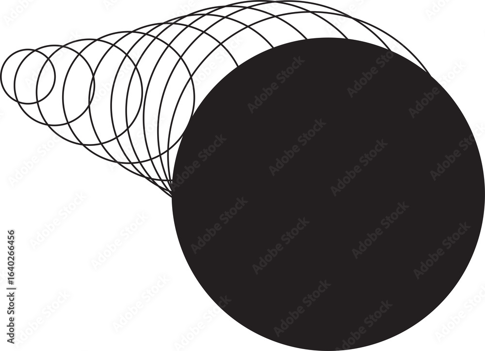 Poster digital motion stripe line round circle design