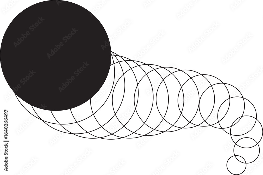 Poster digital motion stripe line round circle design
