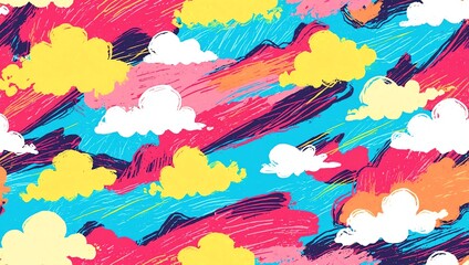 Vibrant Sky: A Colorful Abstract Cloudscape