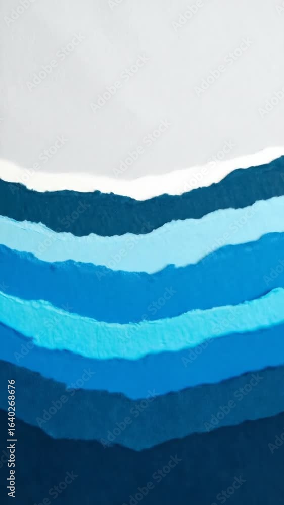 Poster abstract layered paper art with varied blue shades and white minimalist design textured background w