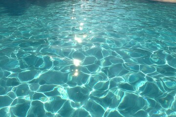 Fototapeta premium Rippled turquoise pool water, sunlit