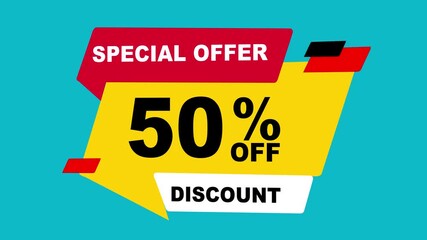 50% Off Discount 3D Tag Animation Video, Special Offer 50% off Discount Animation. 50% off promotion for seasonal discount offer sale, 4k on transparent background with alpha channel.
- Powered by Adobe