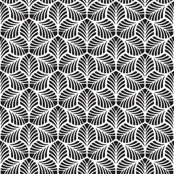 Abstract Seamless Black and White Art Deco Vector Pattern