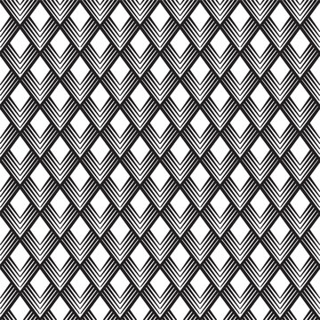 Square pattern in woodcut carved style. Seamless vector woodcut pattern background.