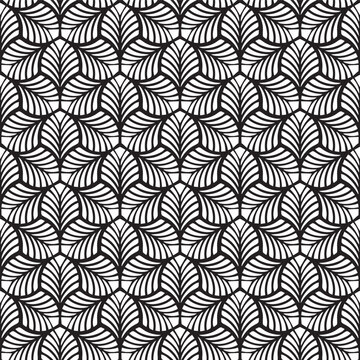Abstract Seamless Black and White Art Deco Vector Pattern
