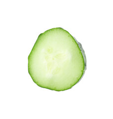 Slice of fresh cucumber isolated on white