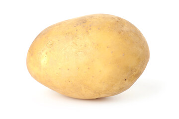 One fresh raw potato isolated on white