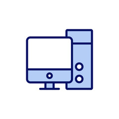 Computer icon vector. computer monitor sign and symbol