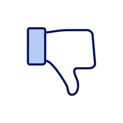 Naklejka premium Dislike icon vector. dislike sign and symbol. Hand with thumb down