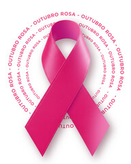 selo promocional outubro rosa mes da prevencao ao cancer de mama no brasil