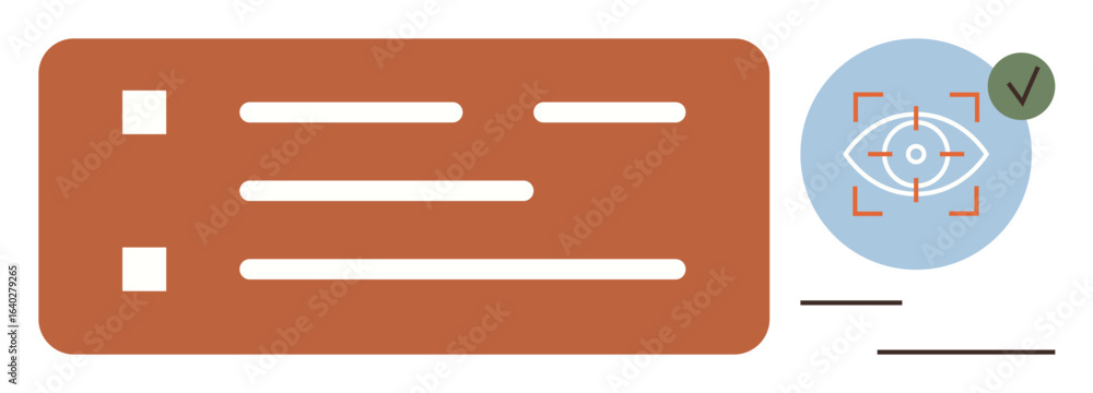 Poster checklist with two items alongside an eye inside a target circle with a green checkmark. ideal for t