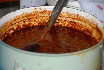 Preparation of traditional corn-based foods from Mexico.