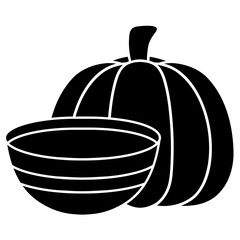pumpkin soup in bowl icon