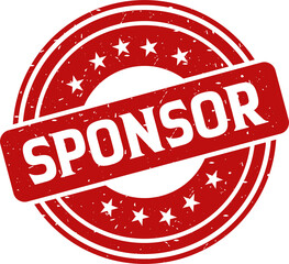  Sponsor red stamp, Stamp round style