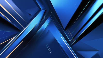Obraz premium Ai Generated, Futuristic abstract background with layered blue geometric shapes and glowing lines on a dark backdrop, Variant 10