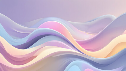 Abstract fluid waves in pastel colors – 3D flowing gradient background