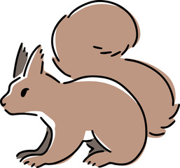 手描きのエゾリスのイラスト