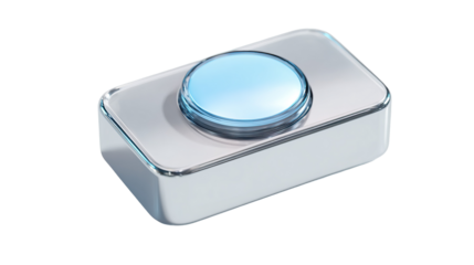 Futuristic Holographic Call Device with Touchless Controls on Transparent Background

