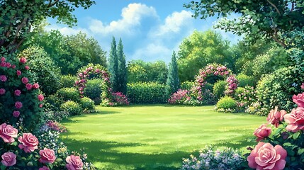 Obraz premium Beautiful garden landscape