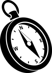 A Black Compass Illustration for Adventure Enthusiasts