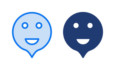 smile icon vector illustration. smile emoticon icon. feedback sign and symbol