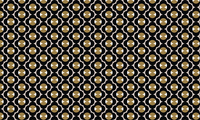 seamless,geometric, gold and black, retro pattern, abstract circles, repeating design, art deco inspired, high contrast, minimal
