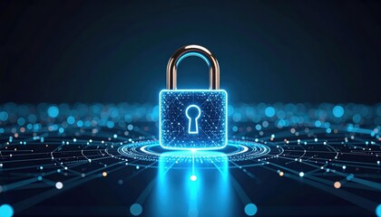 A glowing padlock on a circuit board background, symbolizing digital security and data protection.
