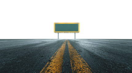 Empty road leading to a billboard under the dark night sky, offering advertising space